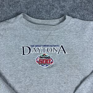 Pro Edge Sweatshirt Mens XL Gray Racing Crewneck  Daytona 500‎ Graphic